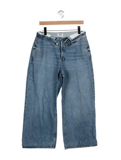 Pre-owned Eb Denim High-rise Wide Leg Jeans In Blue