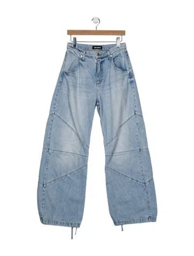 Pre-owned Eb Denim High-rise Wide Leg Jeans In Blue