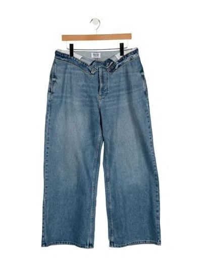 Pre-owned Eb Denim High-rise Wide Leg Jeans In Blue