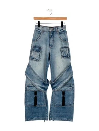 Pre-owned Eb Denim High-rise Wide Leg Jeans In Blue