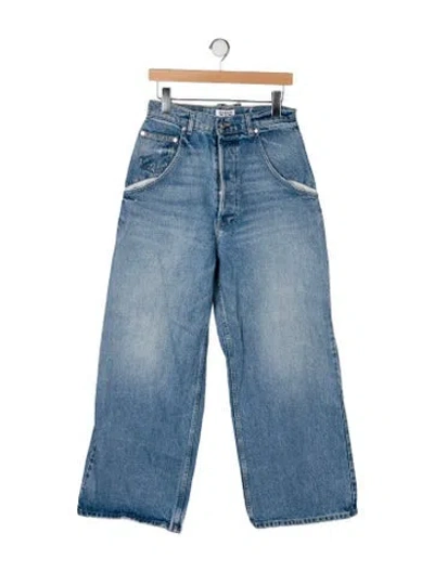 Pre-owned Eb Denim High-rise Wide Leg Jeans In Blue