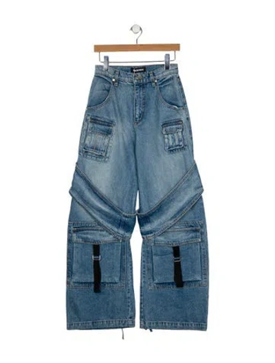 Pre-owned Eb Denim High-rise Wide Leg Jeans In Blue