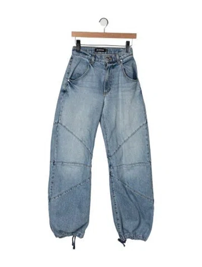 Pre-owned Eb Denim High-rise Wide Leg Jeans In Blue