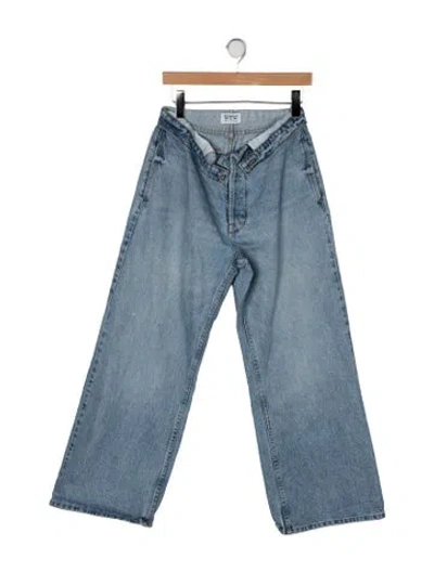 Pre-owned Eb Denim High-rise Wide Leg Jeans In Blue
