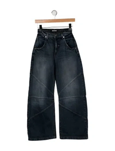 Pre-owned Eb Denim High-rise Wide Leg Jeans In Blue