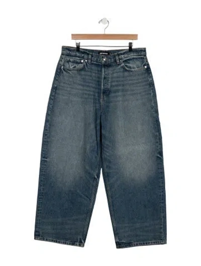 Pre-owned Eb Denim High-rise Wide Leg Jeans In Blue