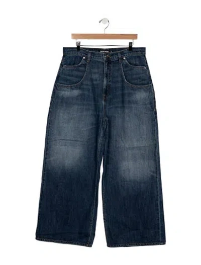 Pre-owned Eb Denim High-rise Wide Leg Jeans In Blue