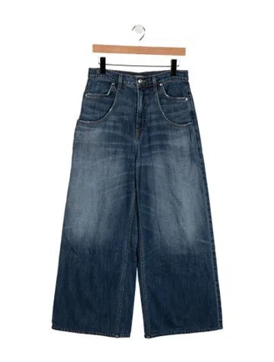 Pre-owned Eb Denim High-rise Wide Leg Jeans In Blue