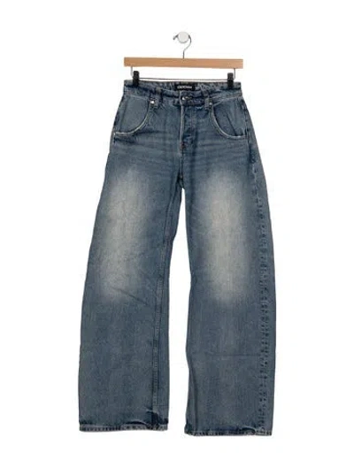 Pre-owned Eb Denim High-rise Wide Leg Jeans In Blue