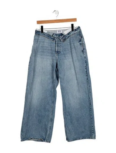 Pre-owned Eb Denim High-rise Wide Leg Jeans In Blue