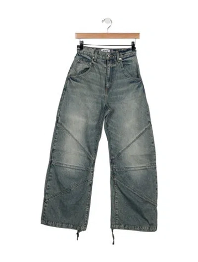 Pre-owned Eb Denim High-rise Wide Leg Jeans In Blue