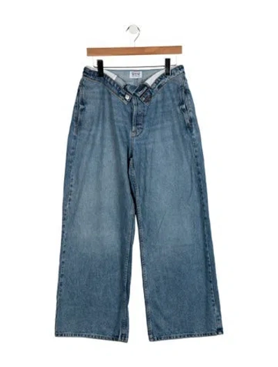 Pre-owned Eb Denim High-rise Wide Leg Jeans In Blue