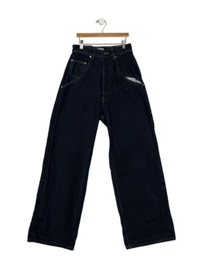 Pre-owned Eb Denim High-rise Wide Leg Jeans In Blue