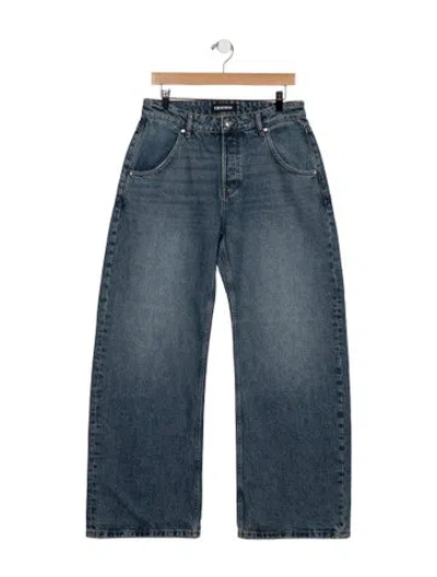 Pre-owned Eb Denim High-rise Wide Leg Jeans In Blue