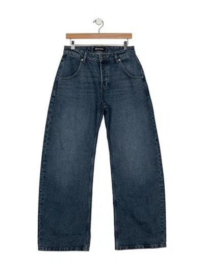 Pre-owned Eb Denim High-rise Wide Leg Jeans In Blue