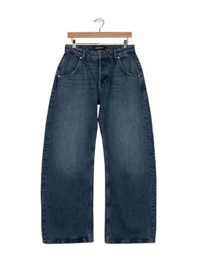 Pre-owned Eb Denim High-rise Wide Leg Jeans In Blue