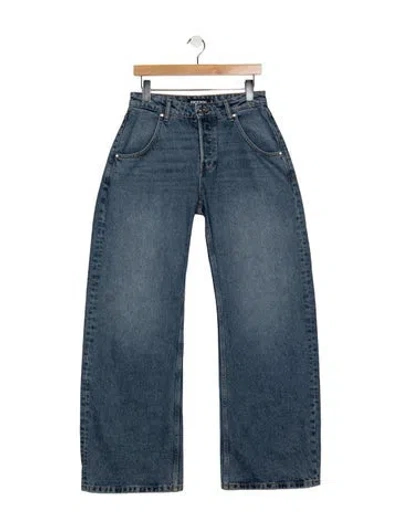 Pre-owned Eb Denim High-rise Wide Leg Jeans In Blue