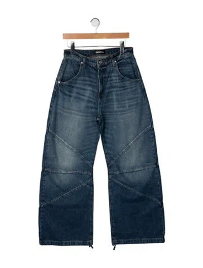 Pre-owned Eb Denim High-rise Wide Leg Jeans In Blue