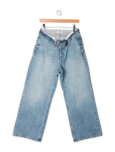 Pre-owned Eb Denim High-rise Wide Leg Jeans In Blue