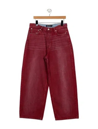Pre-owned Eb Denim High-rise Wide Leg Jeans W/ Tags In Red