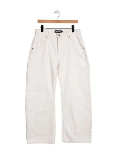 Pre-owned Eb Denim High-rise Wide Leg Jeans In White