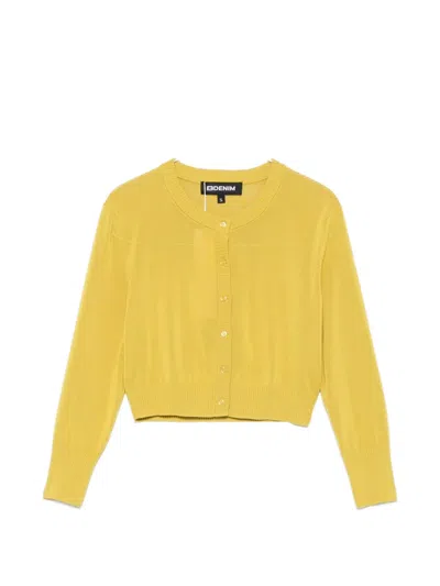 Eb Denim Juniper Cropped Cardigan In Yellow