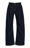 Eb Denim Kendall Pleated Rigid Low-rise Barrel-leg Jeans