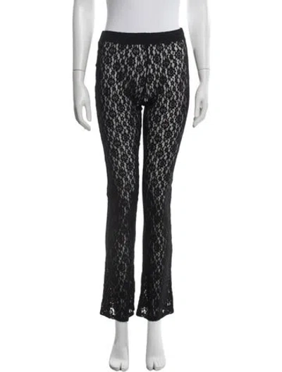 Pre-owned Eb Denim Lace Pattern Flared Pants In Black