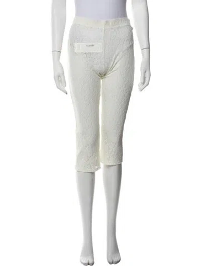 Pre-owned Eb Denim Lace Pattern Skinny Leg Pants In White