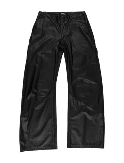 Pre-owned Eb Denim Leather Wide Leg Pants In Gray
