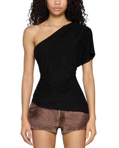 Eb Denim Linnea One Shoulder Top In Metallic