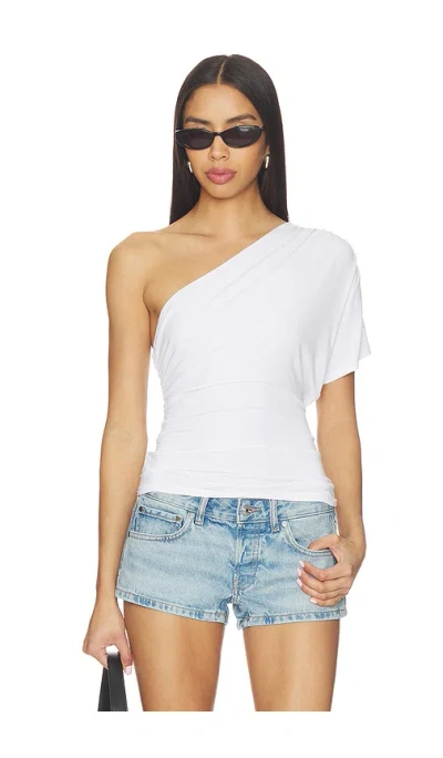 Eb Denim Linnea One Shoulder Top In White