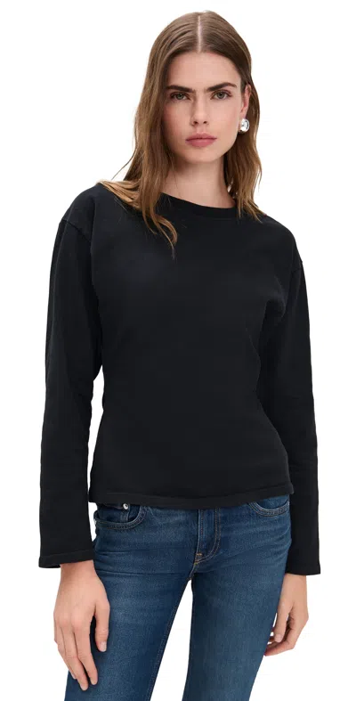 Eb Denim Long Sleeve Eero Tee Tar In Blue