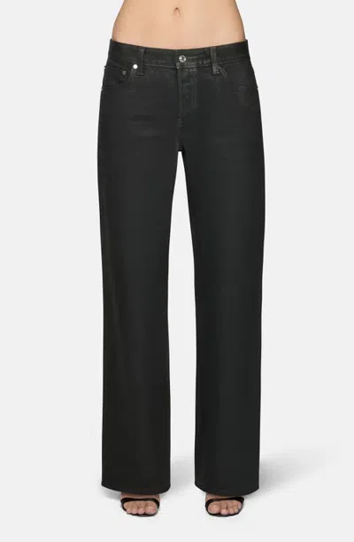 Eb Denim Low Rise Baggy Coated Straight Leg Jeans In Animal Print