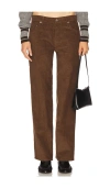 Eb Denim Low Rise Baggy Jean In Brown
