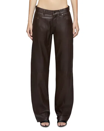 Eb Denim Low Rise Baggy Jeans In Coated Chocolate In Multi