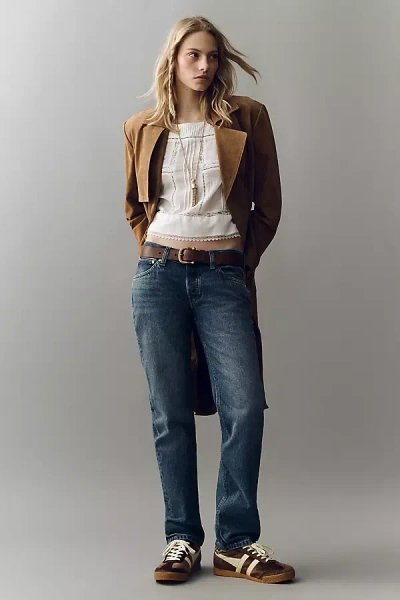 Eb Denim Low-rise Straight Jeans In Blue