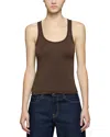 Eb Denim Lucy Racerback Tank Top In Brown