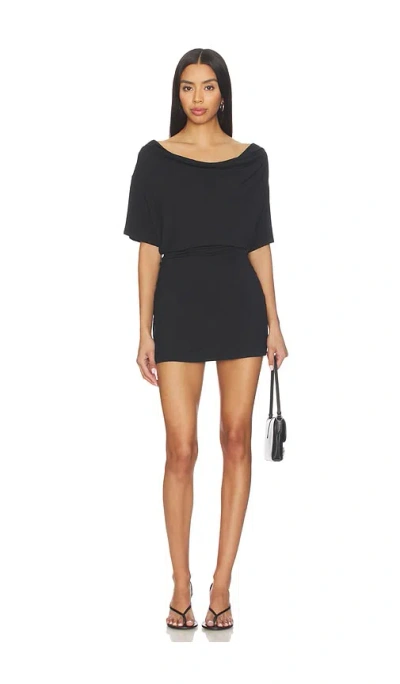 Eb Denim Madeo Cowl Neck Dress In Black