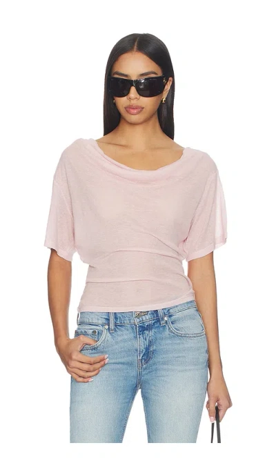 Eb Denim Madeo Cowl Neck Tee In Pink