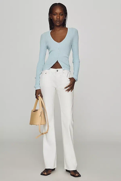 Eb Denim Maria Slim Low-rise Bootleg Jeans In White