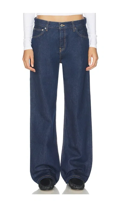 Eb Denim Mid Rise Baggy Jeans In Blue