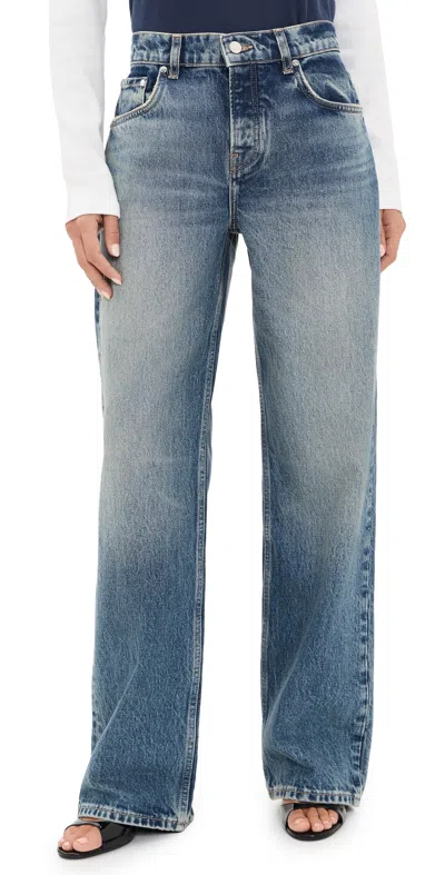 Eb Denim Mid Rise Baggy Jeans Mariner In Pink