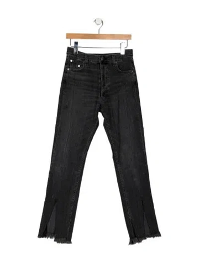Pre-owned Eb Denim Mid-rise Straight Leg Jeans In Black