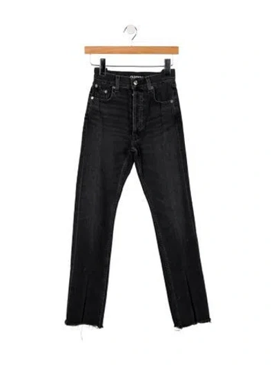 Pre-owned Eb Denim Mid-rise Straight Leg Jeans In Black