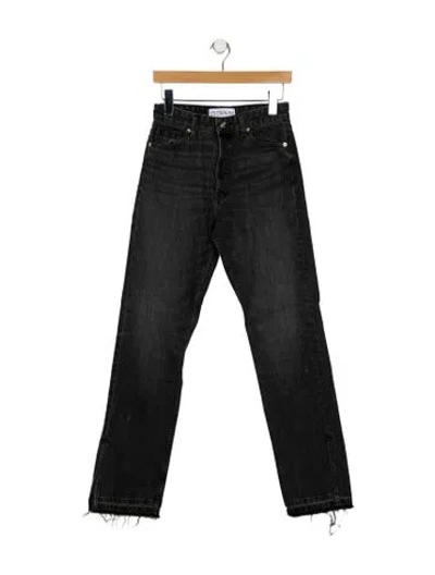 Pre-owned Eb Denim Mid-rise Straight Leg Jeans In Black