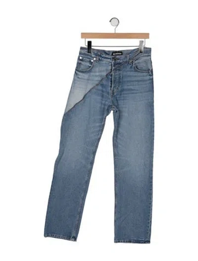 Pre-owned Eb Denim Mid-rise Straight Leg Jeans In Blue