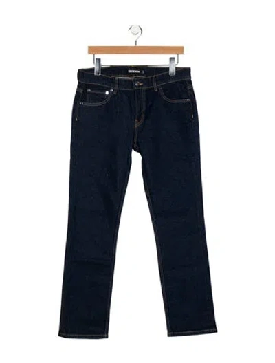 Pre-owned Eb Denim Mid-rise Straight Leg Jeans In Blue