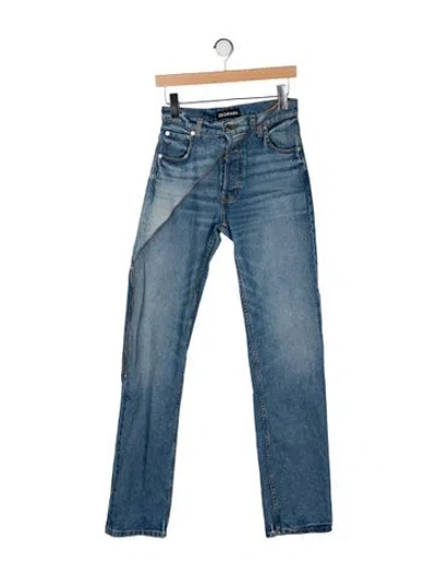 Pre-owned Eb Denim Mid-rise Straight Leg Jeans In Blue