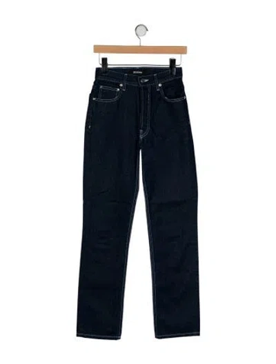 Pre-owned Eb Denim Mid-rise Straight Leg Jeans In Blue